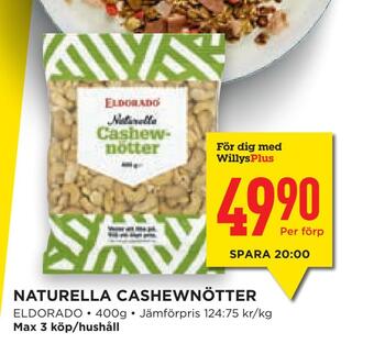 Willys Hemma Naturella cashewnötter erbjuda