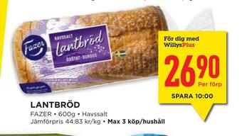 Willys Hemma Lantbröd erbjuda