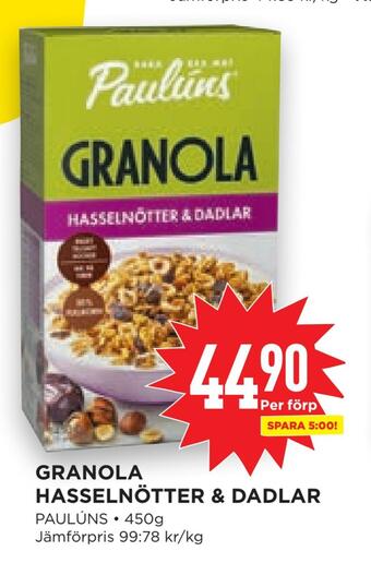 Willys Hemma Granola hasselnötter & dadlar erbjuda