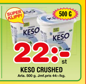 Nya Pulsen Keso crushed erbjuda