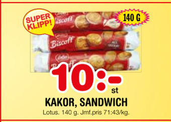 Nya Pulsen Kakor, sandwich erbjuda