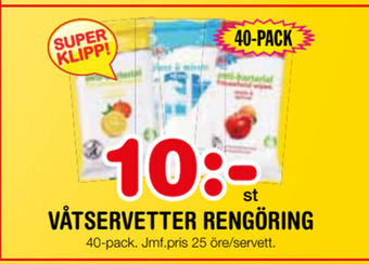 Nya Pulsen Våtservetter rengöring erbjuda