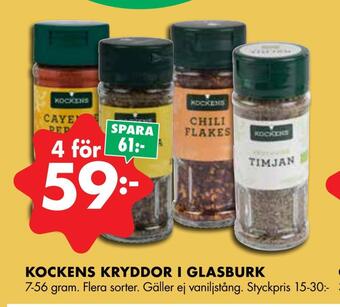 ÖoB Kockens kryddor i glasburk erbjuda