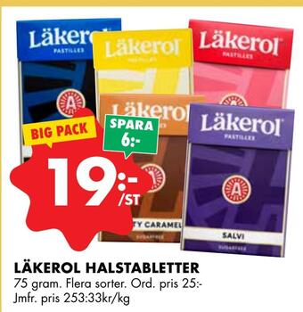 ÖoB Läkerol halstabletter erbjuda