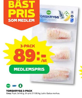 Coop Torskrygg 3-pack erbjuda