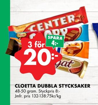 ÖoB Cloetta dubbla stycksaker erbjuda