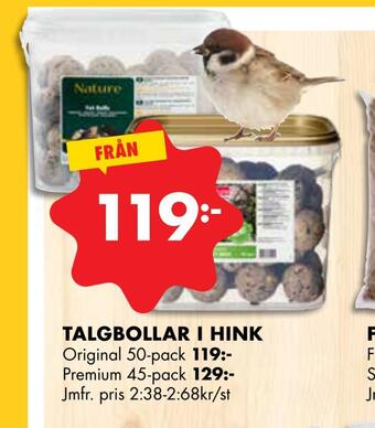 ÖoB Talgbollar i hink erbjuda