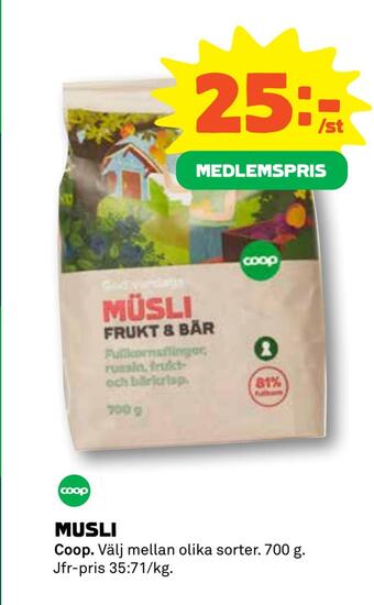 Coop Musli erbjuda