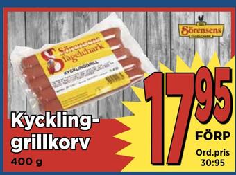 Supergrossen Kycklinggrillkorv erbjuda