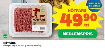 Coop Nötfärs erbjuda