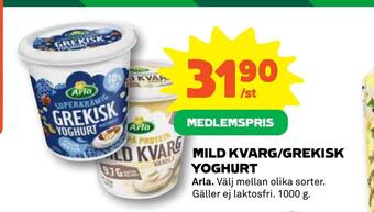 Coop Mild kvarg/grekisk yoghurt erbjuda