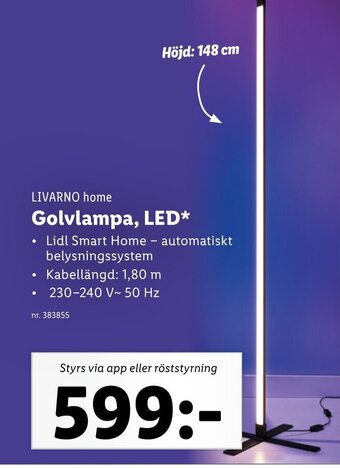 Lidl LIVARNO home Golvlampa, LED erbjuda