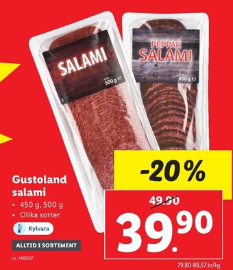 Lidl Gustoland salami erbjuda