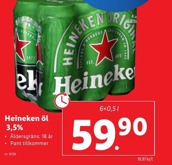 Lidl Heineken öl 3,5% erbjuda