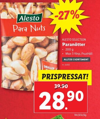 Lidl ALESTO SELECTION Paranötter erbjuda