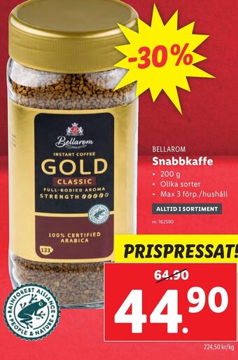 Lidl BELLAROM Snabbkaffe erbjuda