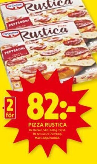 ICA Kvantum PIZZA RUSTICA Dr Oetker erbjuda
