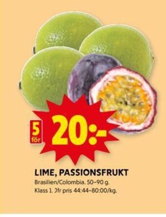 ICA Kvantum LIME, PASSIONSFRUKT erbjuda