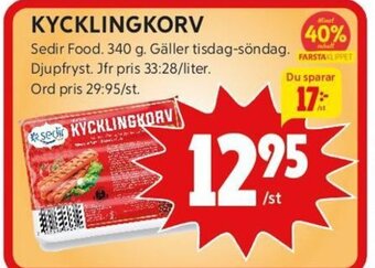 ICA Kvantum KYCKLINGKORV Sedir Food. 340 g. erbjuda