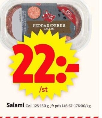 ICA Supermarket Salami Gøl. 125-150 g. erbjuda