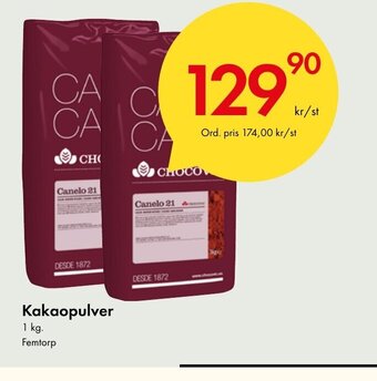 Kakaopulver 1 kg. Femtorp