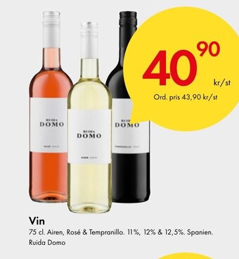 Snabbgross Vin 75 cl. Airen, Rosé & Tempranillo Ruida Domo erbjuda