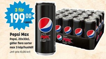 Eurocash Pepsi Max Pepsi, 20x33cl erbjuda