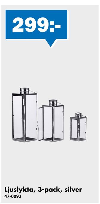 Biltema Ljuslykta, 3-pack, silver erbjuda