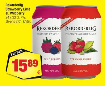 Calle Rekorderlig strawberry lime el. wildberry erbjuda