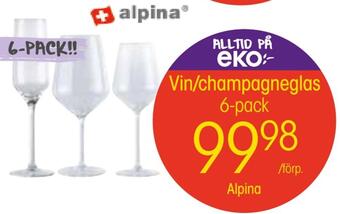 EKO Vin/champagneglas erbjuda