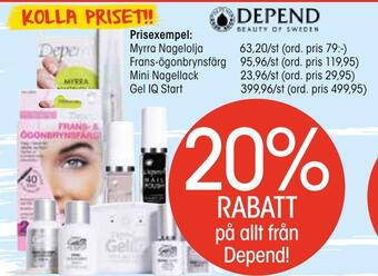 EKO 20% rabatt på allt från depend! erbjuda