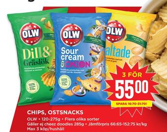 Willys Chips, ostsnacks erbjuda
