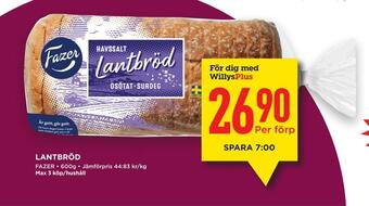 Willys Lantbröd erbjuda