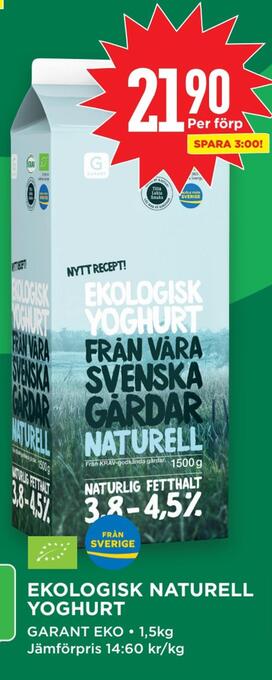 Willys Ekologisk naturell yoghurt erbjuda