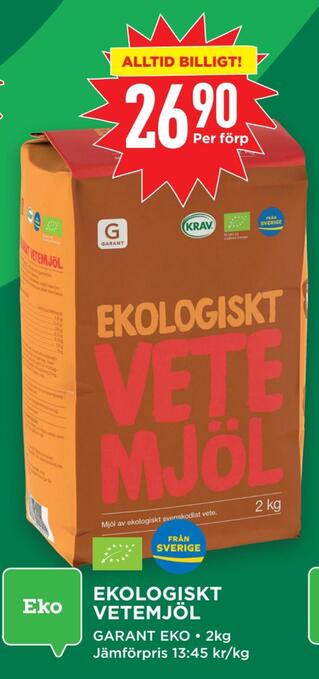 Willys Ekologiskt vetemjöl erbjuda