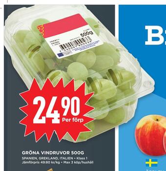Willys Gröna vindruvor 500g erbjuda