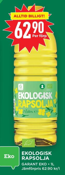 Willys Ekologisk rapsolja erbjuda