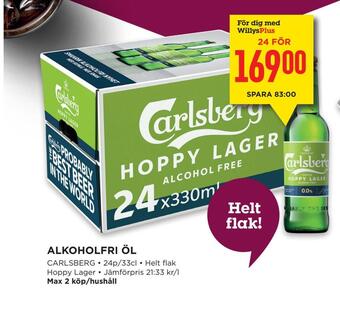 Willys Alkoholfri öl erbjuda