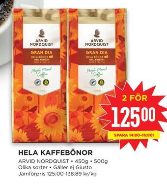 Willys Hela kaffebönor erbjuda
