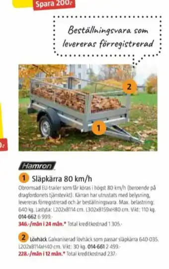Jula Hamron Släpvagn erbjuda