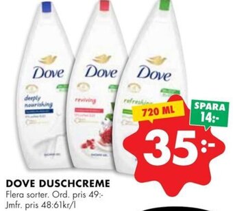 ÖoB DOVE DUSCHCREME erbjuda