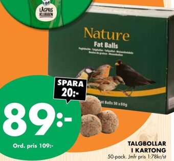 ÖoB TALGBOLLAR I KARTONG erbjuda