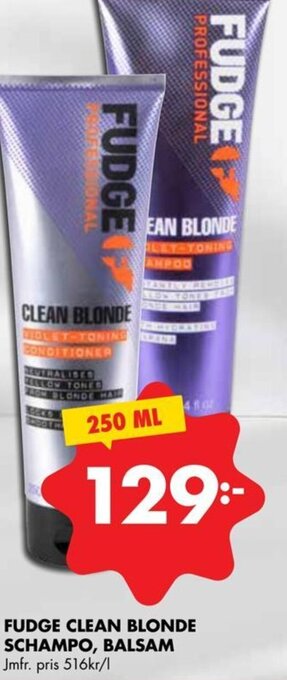 ÖoB FUDGE CLEAN BLONDE SCHAMPO, BALSAM erbjuda