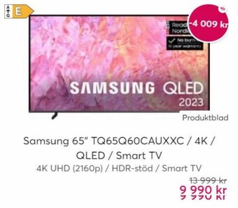 Samsung 65" TQ65Q60CAUXXC / 4K / QLED / Smart TV