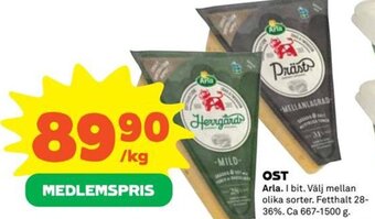 Coop OST Arla erbjuda
