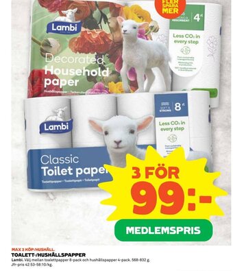 TOALETT-/HUSHÅLLSPAPPER Lambi