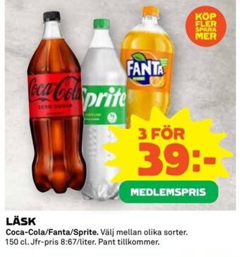 Coop LÄSK Coca-Cola/Fanta/Sprite erbjuda