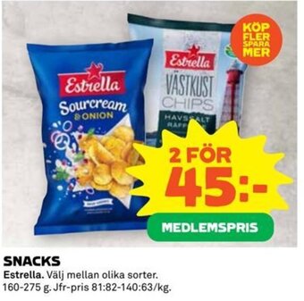 Coop SNACKS Estrella erbjuda