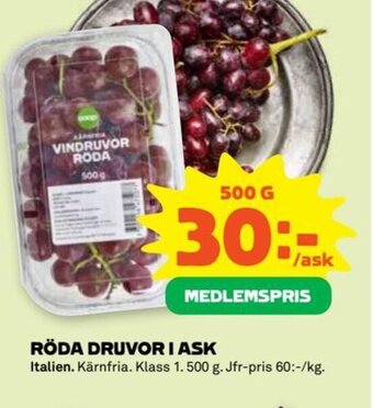 Stora Coop RÖDA DRUVOR I ASK erbjuda