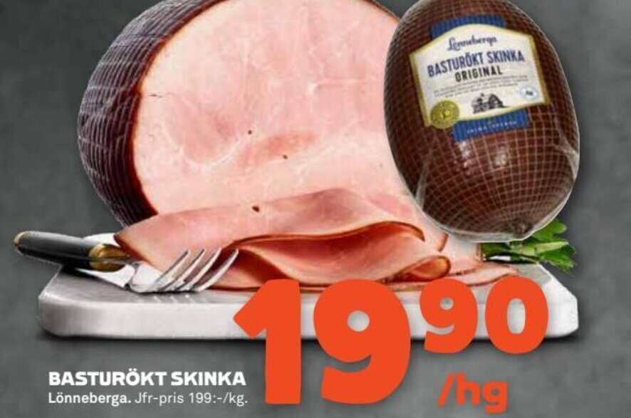 Stora Coop BASTURÖKT SKINKA Lönneberga erbjuda